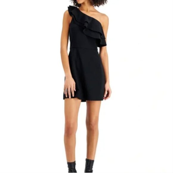 FRENCH CONNECTION Whisper One Shoulder Ruffled Dress - Picture 1 of 7